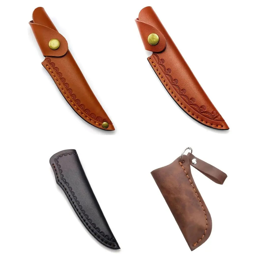 Outdoor Equipment Pocket Hunt Leather Sheath Holder Belt Loop Case Straight Knife Tool Camp Outdoor Carry Flashlight Case