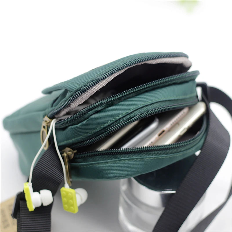 New trendy nylon shoulder bag for girls - large screen cross-body phone bag