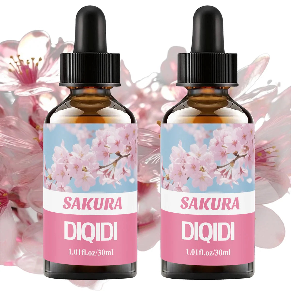 2Pcs Sakura Essential Oil Set, Christmas Essential Oil, Aromatherapy Home Fragrance Oil, Diffuser, Humidifier, Multi-Function