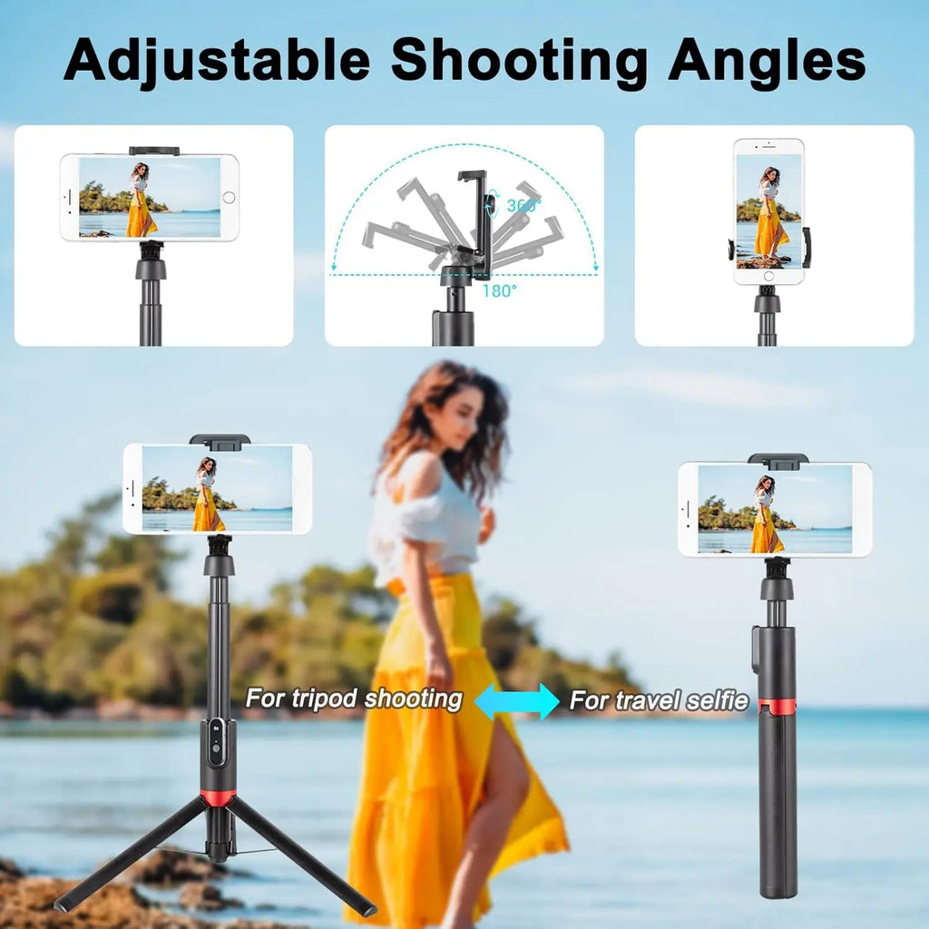 LISCN 160CM Phone Tripod & Selfie Stick Extendable Cell Phone Tripod Stand with Wireless Remote and Phone Holder