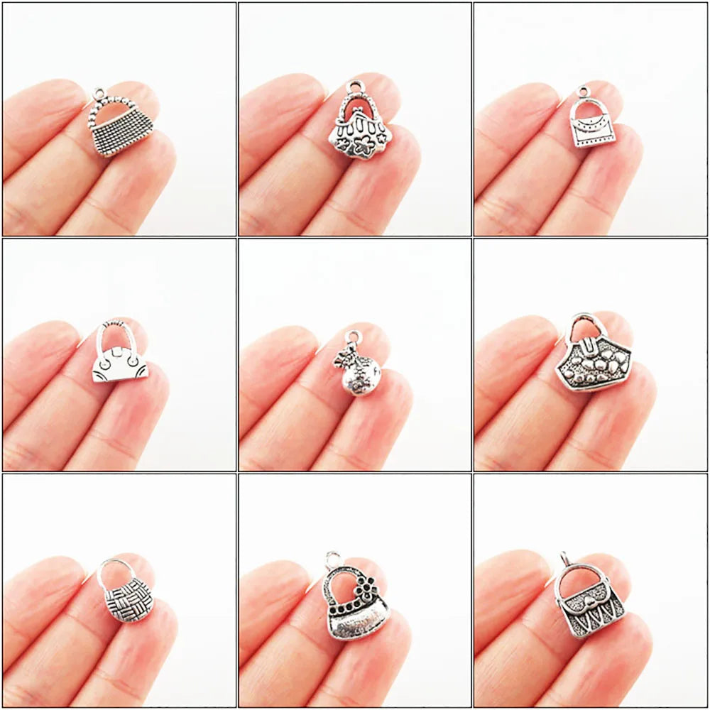 Fashion New Lady Handbag Valise Charms Tibetan Silver Plated Pendants For Gifts Jewelry