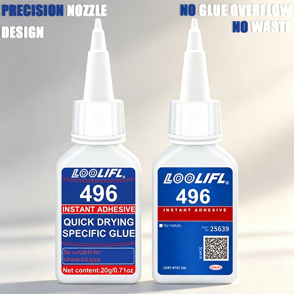 Loolifl Instant Adhesive Industrial Super Glue Quick Dry Strong Bond for Metal Plastic Rubber Wood Ceramic Universal Repair Glue