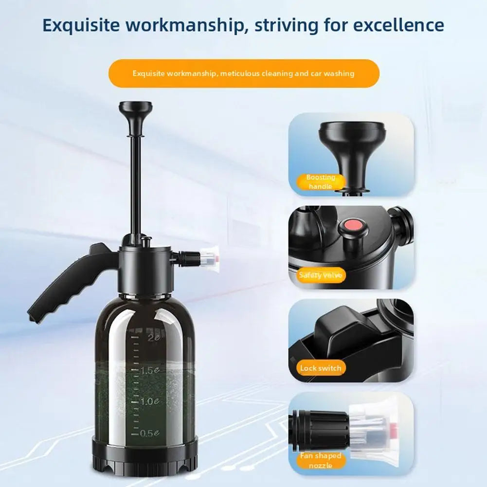 1pcs HandPump Foam Sprayer with 3 Types of Nozzle Hand Pneumatic Foam Cannon Snow Foam Car Wash Spray Bottle Car Window Cleaning