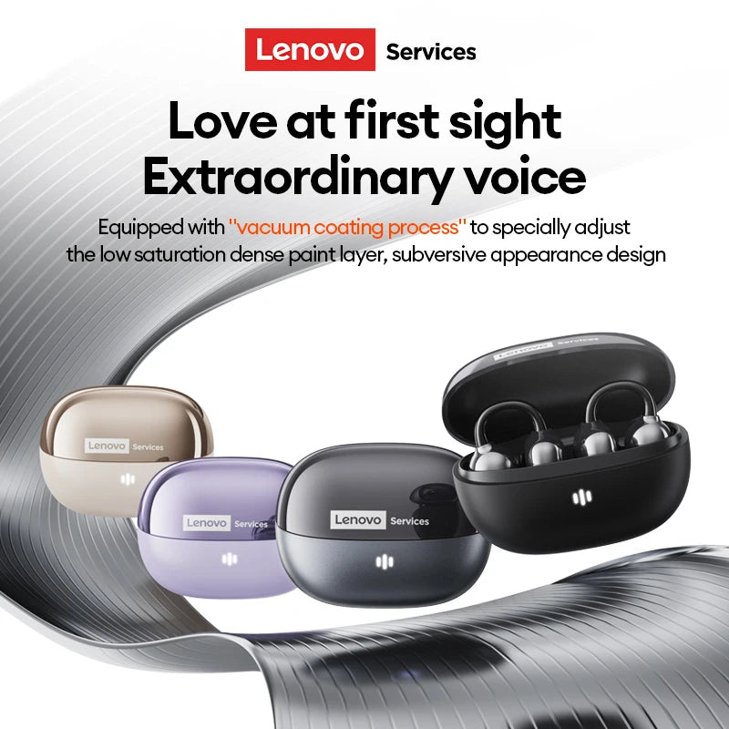 Lenovo RS103 OWS Ear Clip Earphones Wireless Bluetooth 6.0 Earbuds Sports Music 24H Long Battery Life Wireless Headphones Choice
