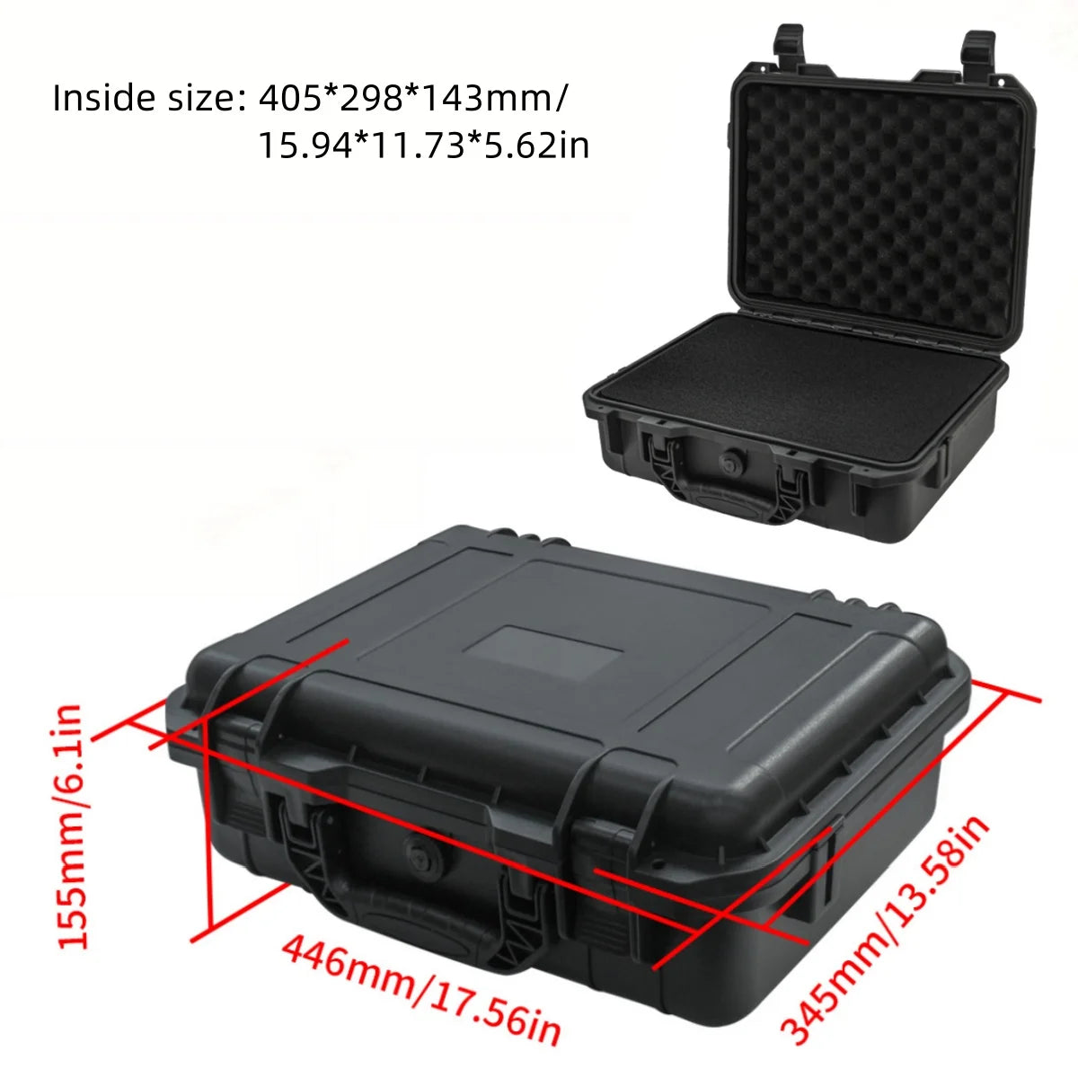 Waterproof Hard Carry Case Bag Tool Case with Sponge Storage Box Suitcase Precision Instrument Safety Tool Box Hardware Toolbox