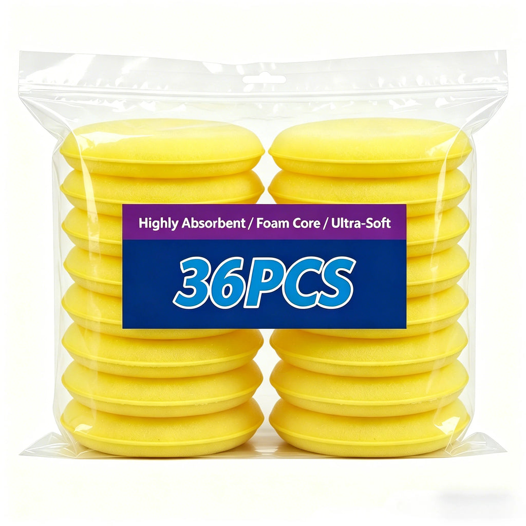 60-12PCS Car Waxing Polish Wax Foam Sponges High Density Detailing Applicator Pad Soft Sponge Detail Washing Car Cleaning Tool