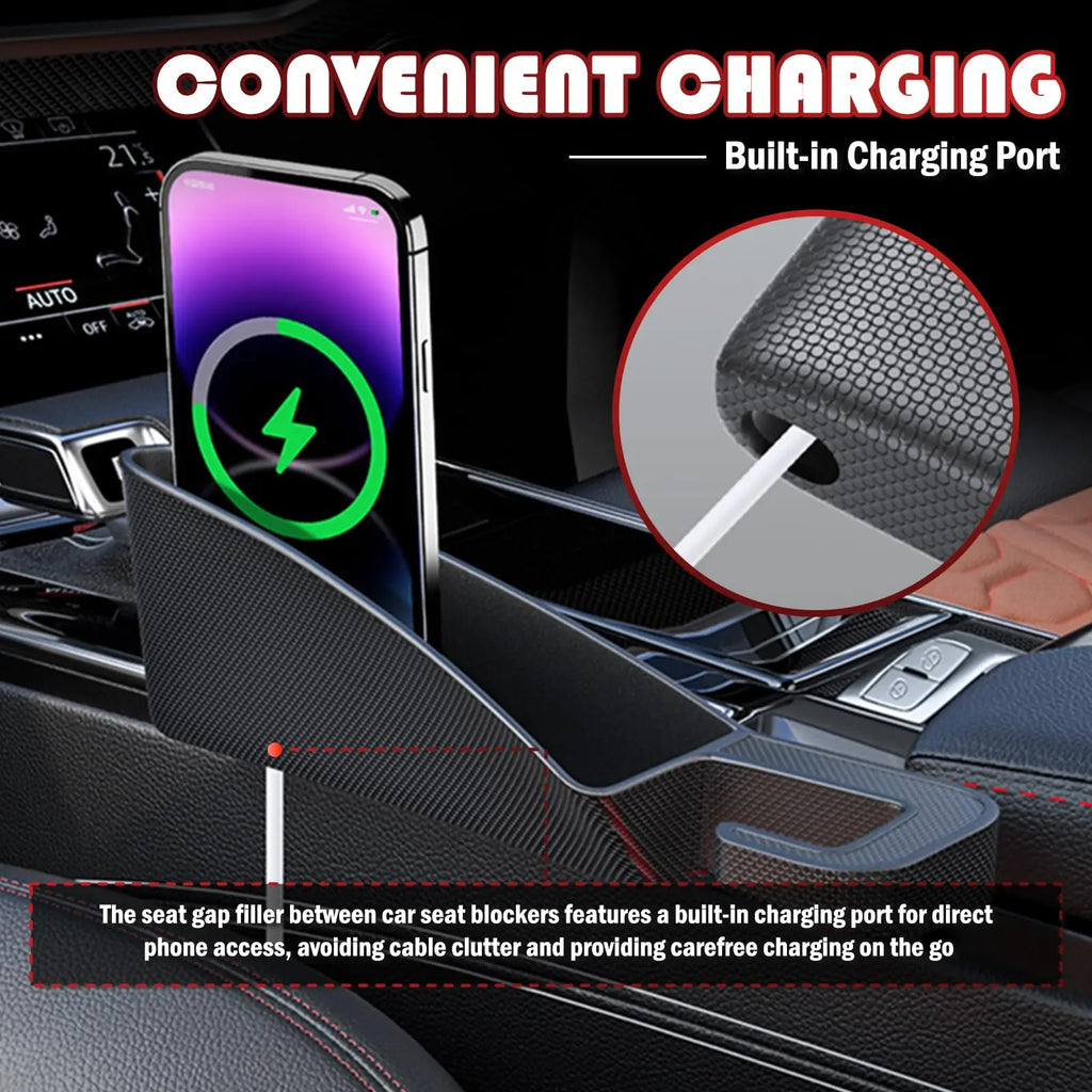 2Pcs Short Car Seat Gap Filler Seat Crevice Storage Box Bag Between Seats Console Organizer Decoration Interior Auto Accessories