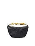 Women's Woven Straw Bucket Bag, Summer Half-Moon Beach Straw Shoulder Bag, Casual Tote Crossbody Purse