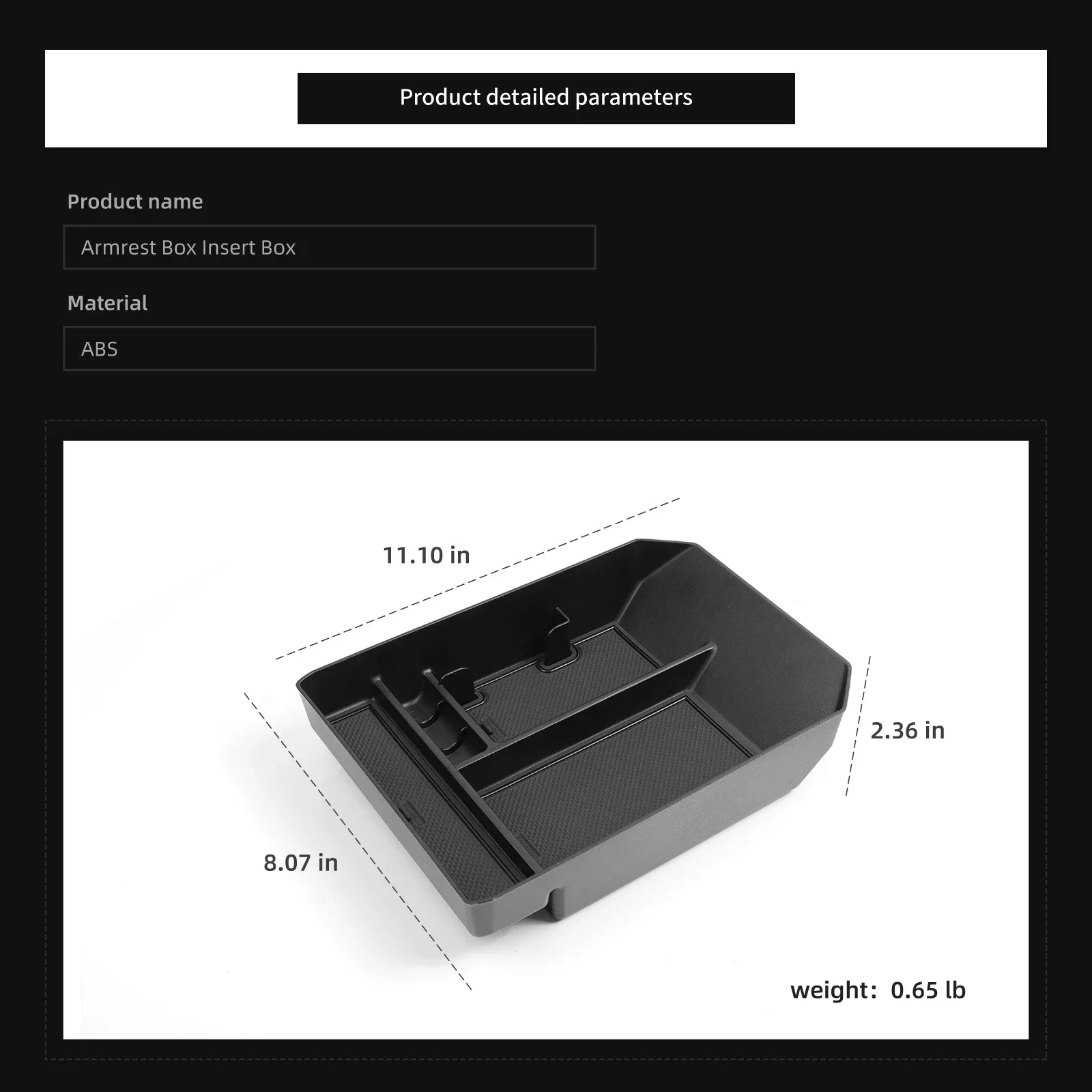 Smabee for Tesla Cybertruck 2024 2025 Center Console Armrest Storage Box Car Tray Organizing Tidying Interior Accessories