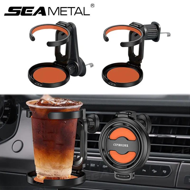 SEAMETAL Car Air Outlet Vent Water Cup Holder Foldable Universal Drink Rack Anti Shake Stable Car Cup Holder Storage Fixed Stand