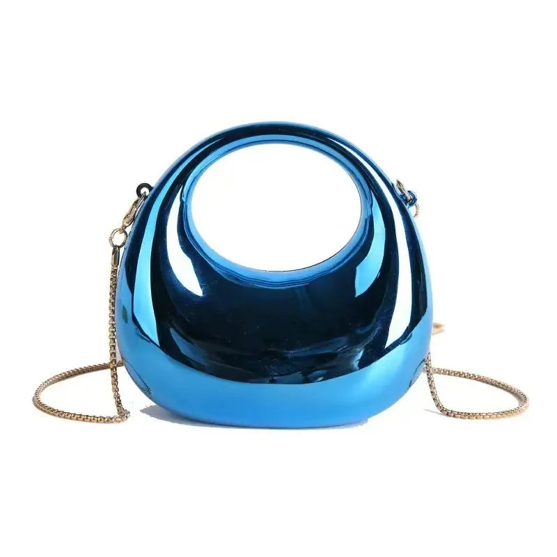 Mini Golden Evening Bag Purses and Handbags Luxury Designer Shoulder Bags Funny Shape Party Wedding Acrylic Shiny Clutch Purse