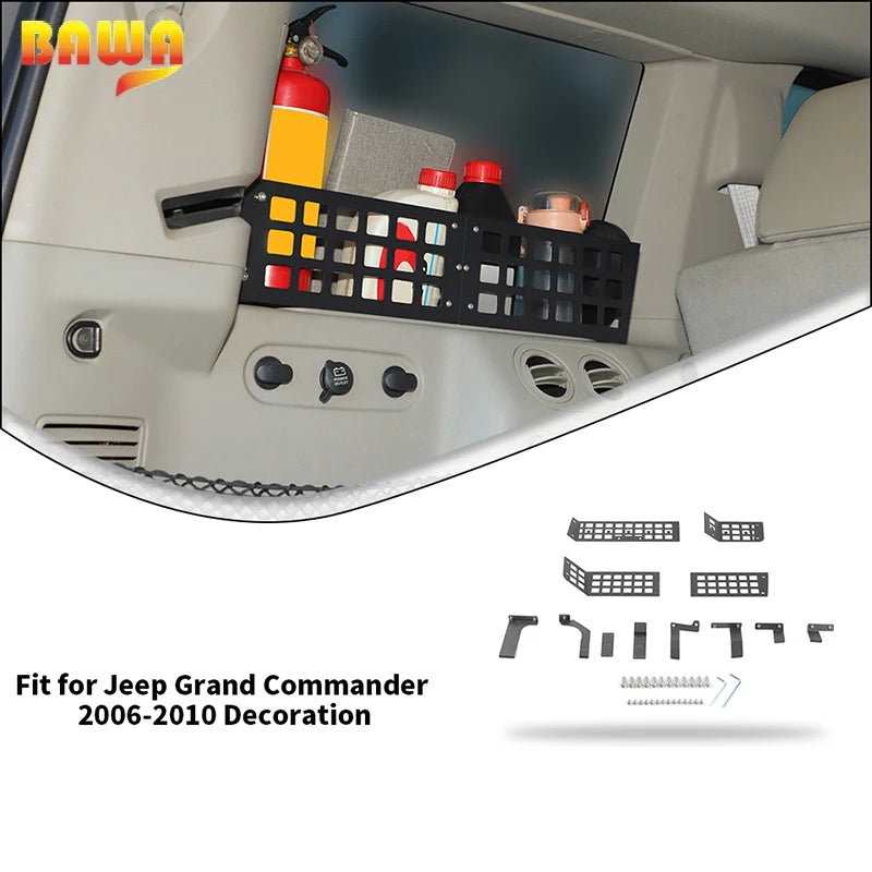 BAWA Trunk Side Window Storage Divider Box Rack For Jeep Grand Commander 2006 2007 2008 2009 2010 Car Interior Accessories