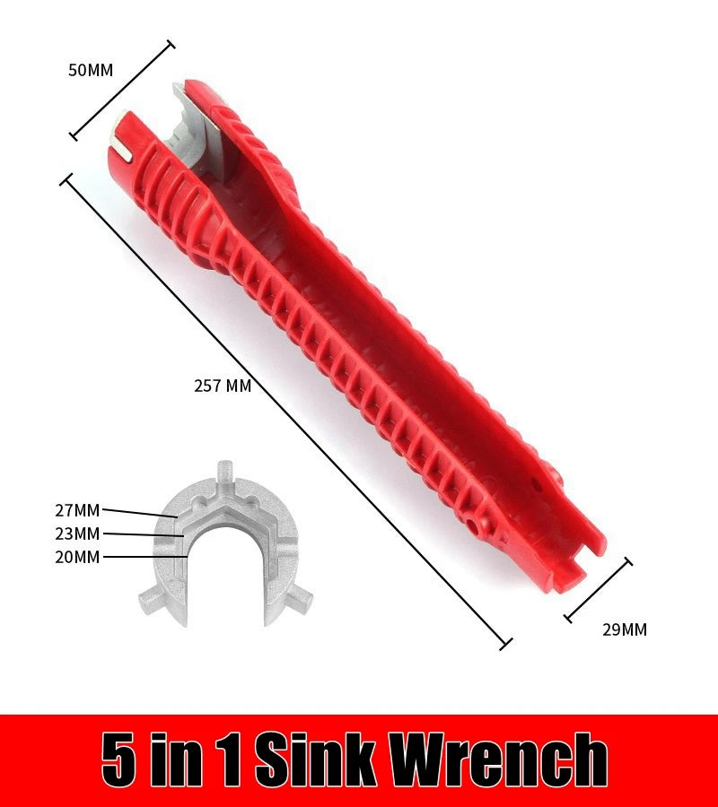 Sink Faucet Wrench Plumbing Repair Tool Handle Double Head Wrench Spanner Tool Installer Ratchet Wrench Set for Bathroom