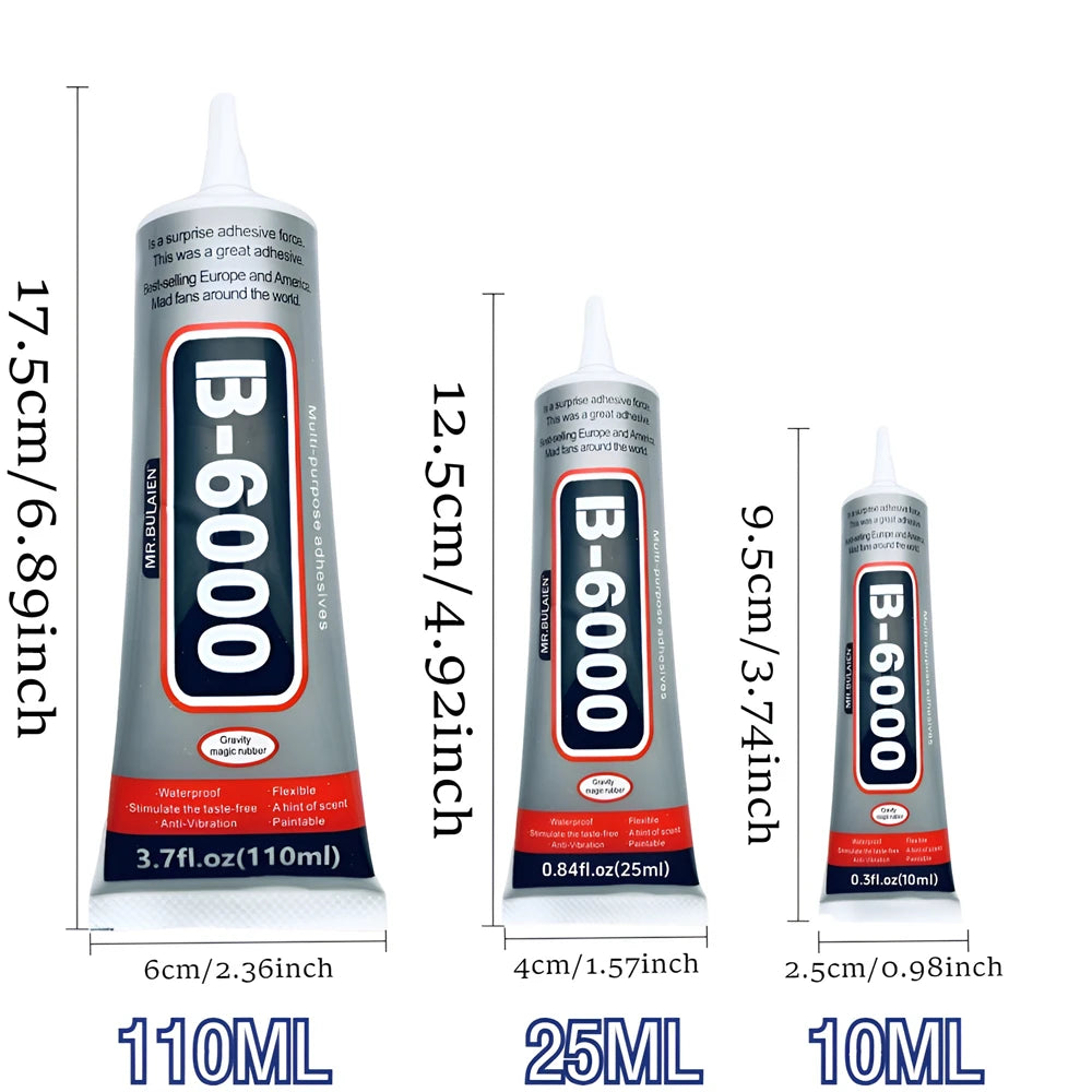 1PC 10/25/110ML B6000 Adhesive Glue for Phone Repair B-6000 Liquid Glue Multi-purpose Super Glue With Precision Applicator Tip