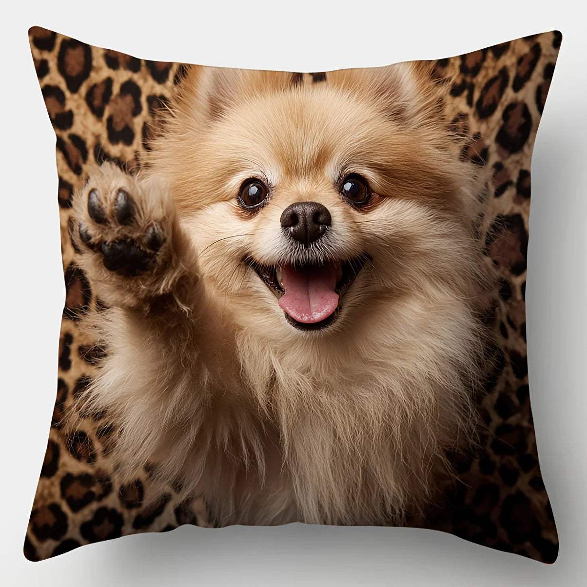 4PCS Pomeranian Pillow Covers: Cute Dog Expressions. For Party, Holiday, Home, Car Decor (No Insert)