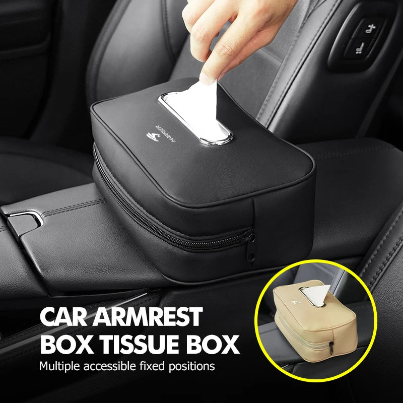 Car Logo Tissue Storage Box Armrests Sunshades Seat Accessories For Toyota Harrier 30 60 80 XU30 XU60 XU80 2022 2023