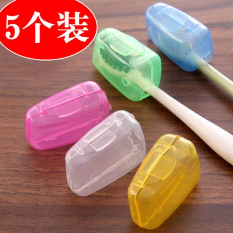 5pcs Portable Toothbrush Head Protective Cover Dustproof Head Cover Toothbrush Head Protective Case for Travel Hiking Camping