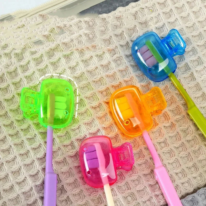 1/2/4PCS Toothbrush Head Covers - Travel Protector Cap Case, Color Combo Clip for Household & Camping, Durable Plastic Portable