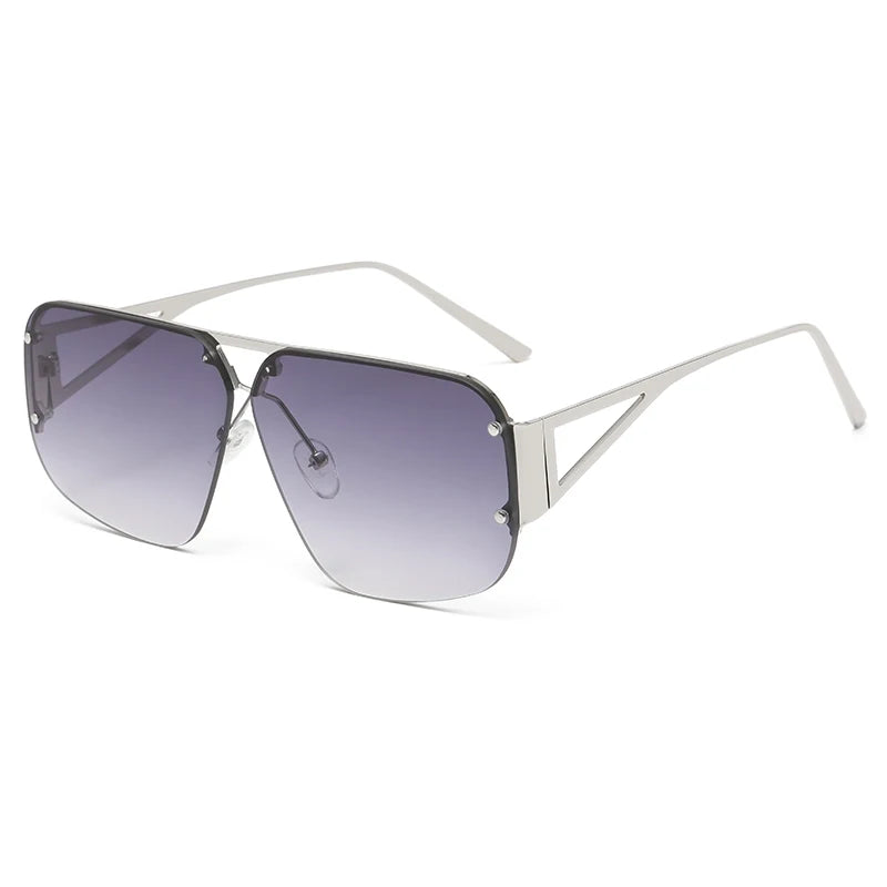 Hiking Camping Rectangle Anti Light Glasses Women Metal Frame Glasses Vintage Brand Square Men Shades Female Eyewear UV400