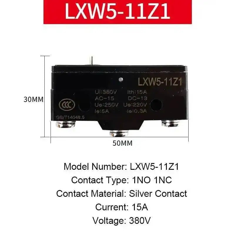 5pcs Micro Limit Switch Small Limiter Travel Switches LXW5-11G1/G2/Q1/M3 Screw Foot 1NO 1NC Silver Contact