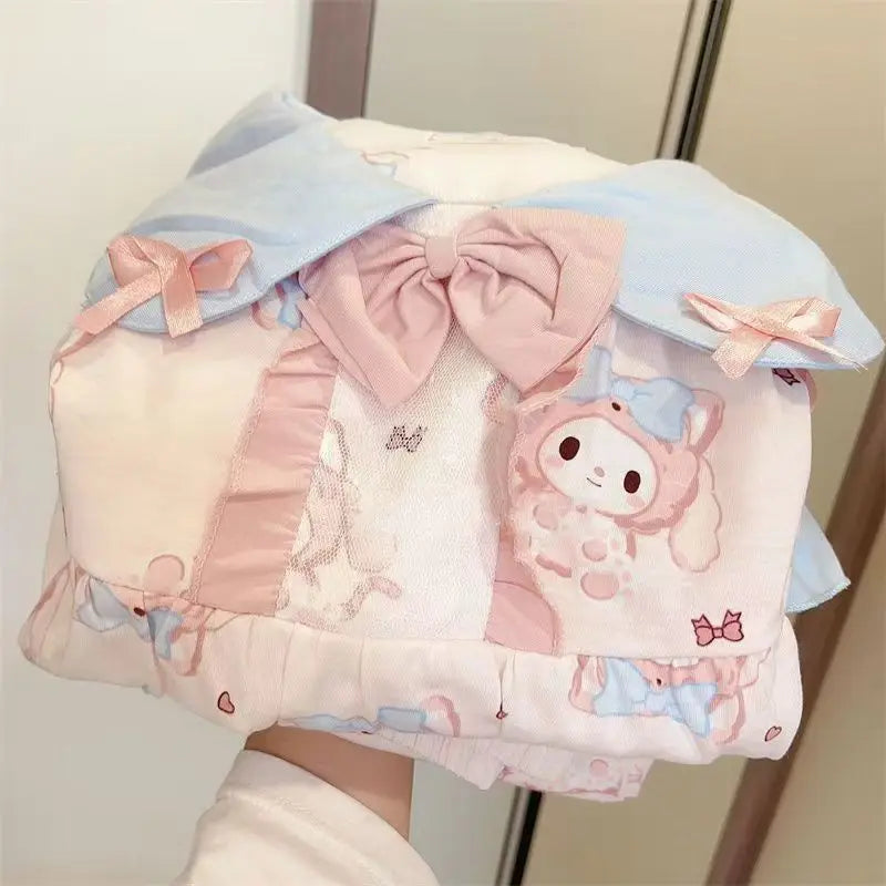Pajama Set My Melody 2026 Summer New Women's Short Sleeved Shorts Beautiful Girls Can Wear Outerwear Home Clothes Set Cute Sweet