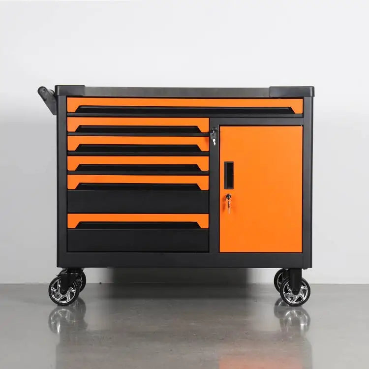 Lockable Steel Toolbox Heavy Duty Cabinet With Door For Auto Repair Workshop Rolling Trolley Tool Chest With Wheels OEM Support