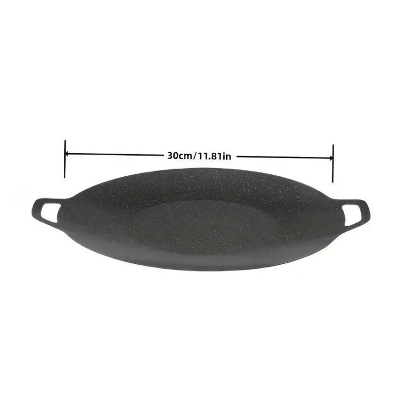 Outdoor Electrical Dual-Use Non Stick Baking Tray with Handle, Evenly Heated, Easy to Clean, for Stir Frying Noodle, Fried Egg,