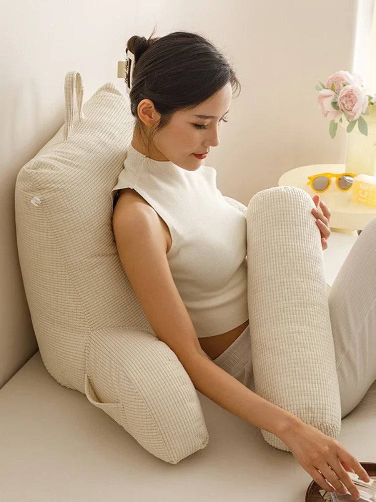 Corn velvet high-end pillow bedside backrest cushion detachable sofa waist cushion soft bag floating window bed backrest pillow