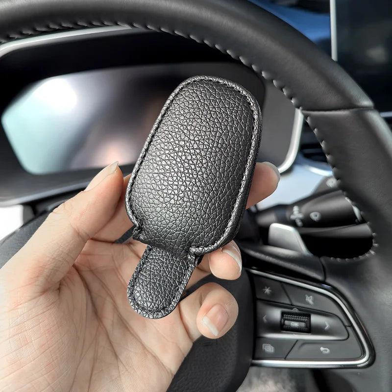 PU Leather Magnetic Car Sunglasses Clip Universal Sun Visor Eyeglasses Holder Clip Auto Interior Accessories Glasses Organizer