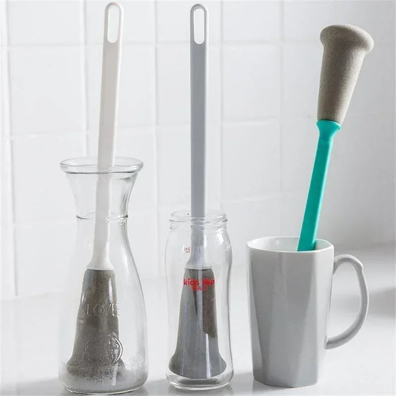 Long Handle Sponge Cup Brush Milk Bottle Wineglass Cups Clean Brush Tea Cup Thermos Bottle Brush Sponge Brush Cleaning Tool
