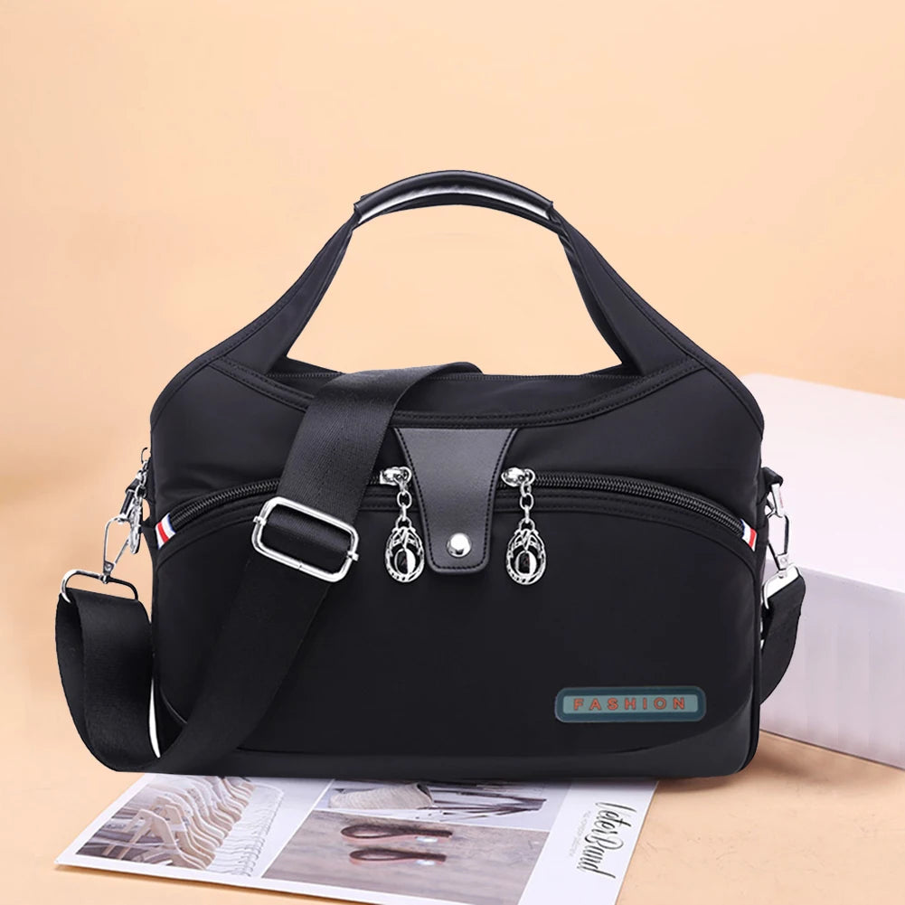 Women Shoulder Crossbody Bag Large-Capacity Oxford Cloth Sling Crossbody Bag Waterproof Anti-Theft Fashion Female Travel Shopper