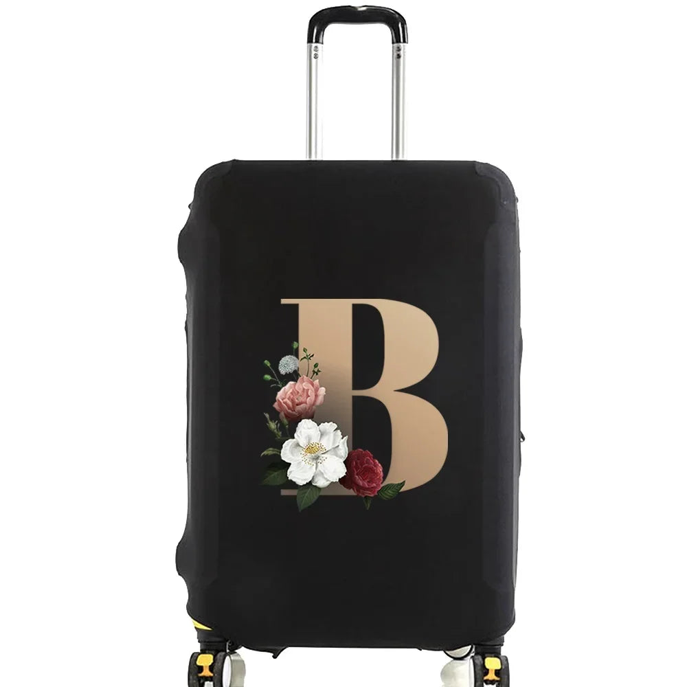 Travel Suitcase Protective Covers Thick Elastic Luggage Cover Protector for 18"-28"Baggage Travel Bag Case Gold Letter Printed