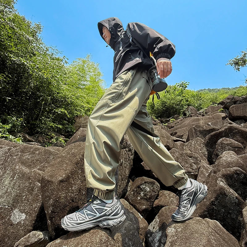 CHRLCK Men's Waterproof Hiking Pants Quick Dry Windproof Outdoor Trousers Camping Fishing Climbing Hunting Cargo Pants