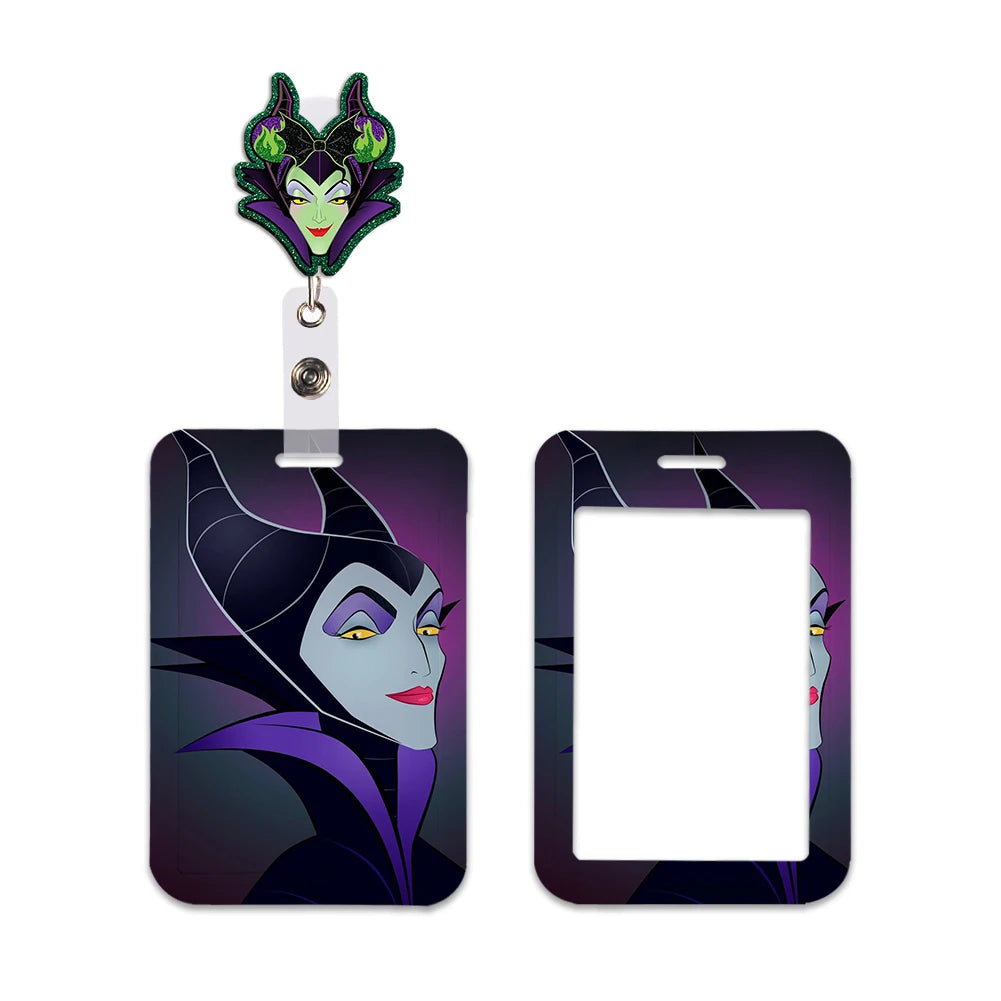 Disney Villains ID Badge Holder Neck Strap Pendant Door Card Holders Lanyards Girls Lanyard Student Kids Credential Holder