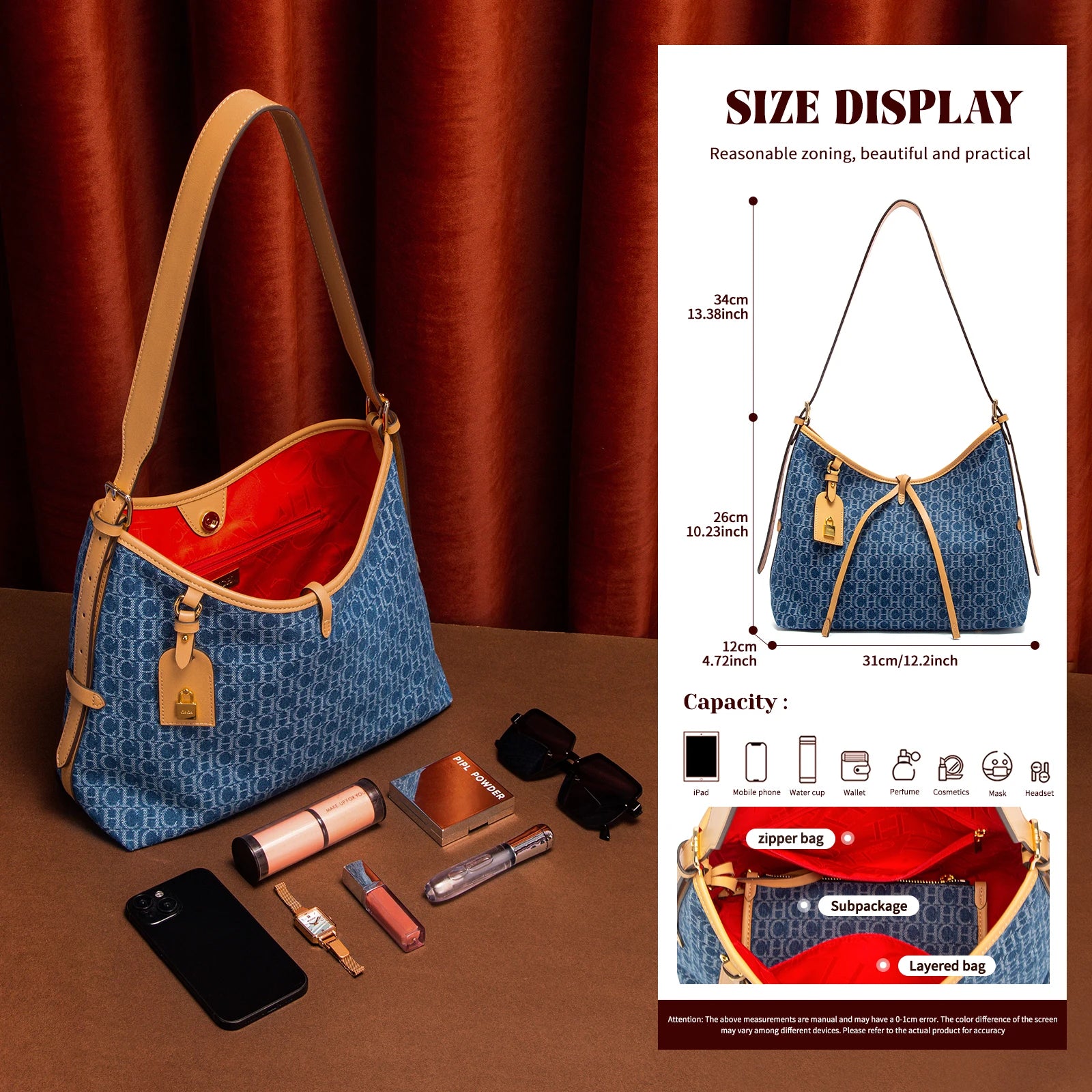 Women's Tote Bag 2025 New Wine Red Mother and Child Bag Leisure Vacation Handbag