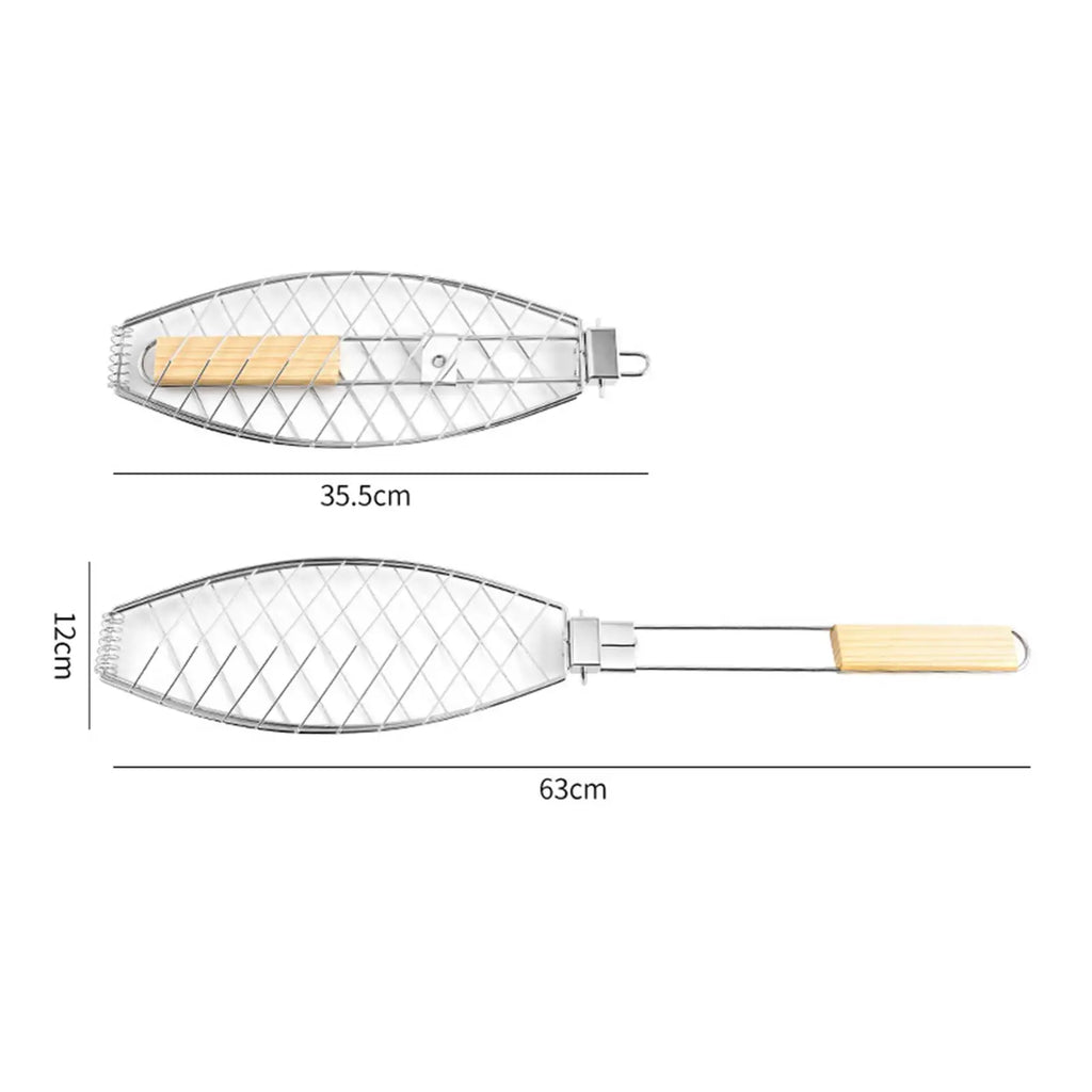Barbecue Grill Basket Folding Portable Grill Net for Picnic Party Camping