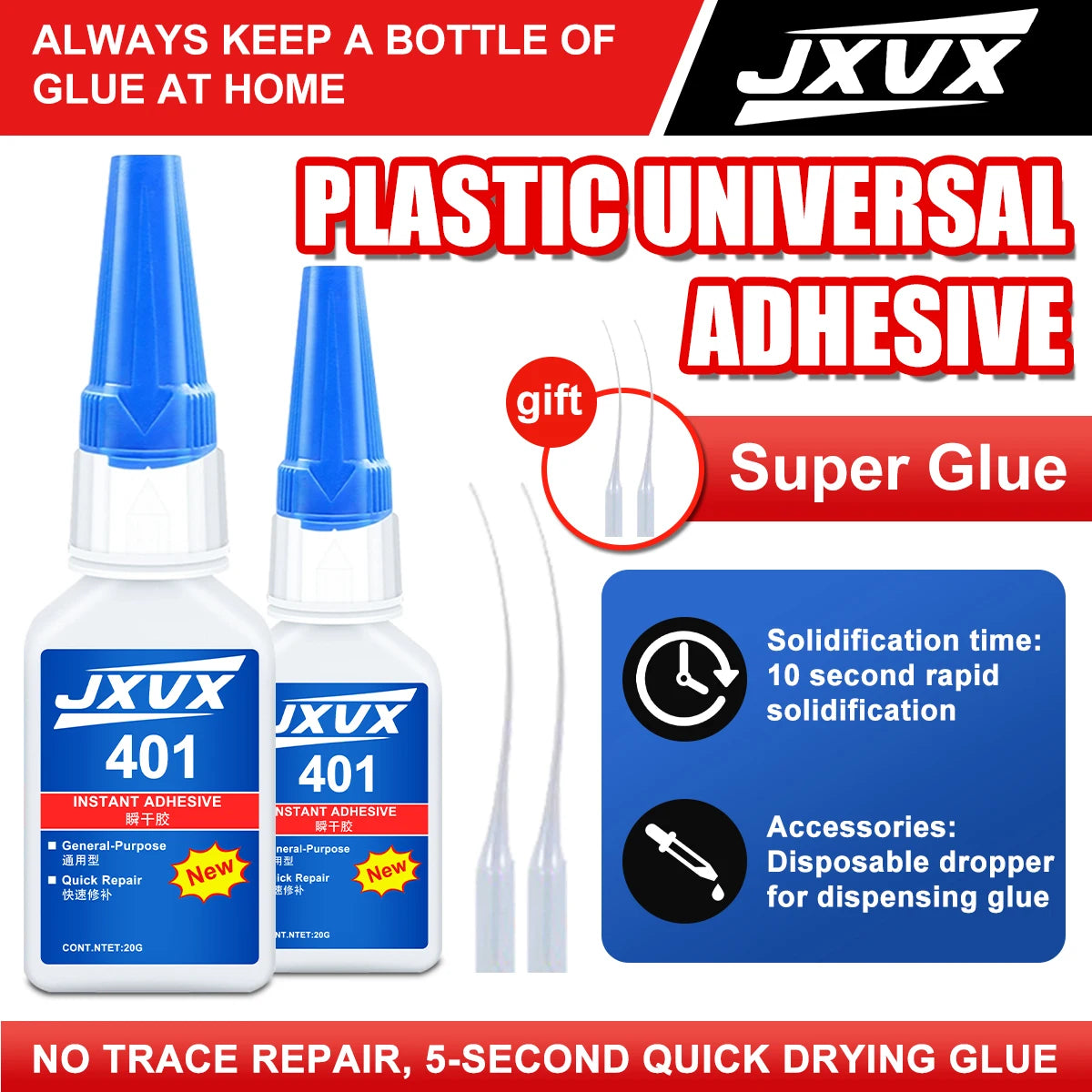 1/3/10 Pcs 401 Super Glue Instant Cyanoacrylate Quick Dry 502 Adhesive Leather Rubber Wood Metal Strong Bonding Liquid Glue Tool, Fast Fixing Transparent Adhesive