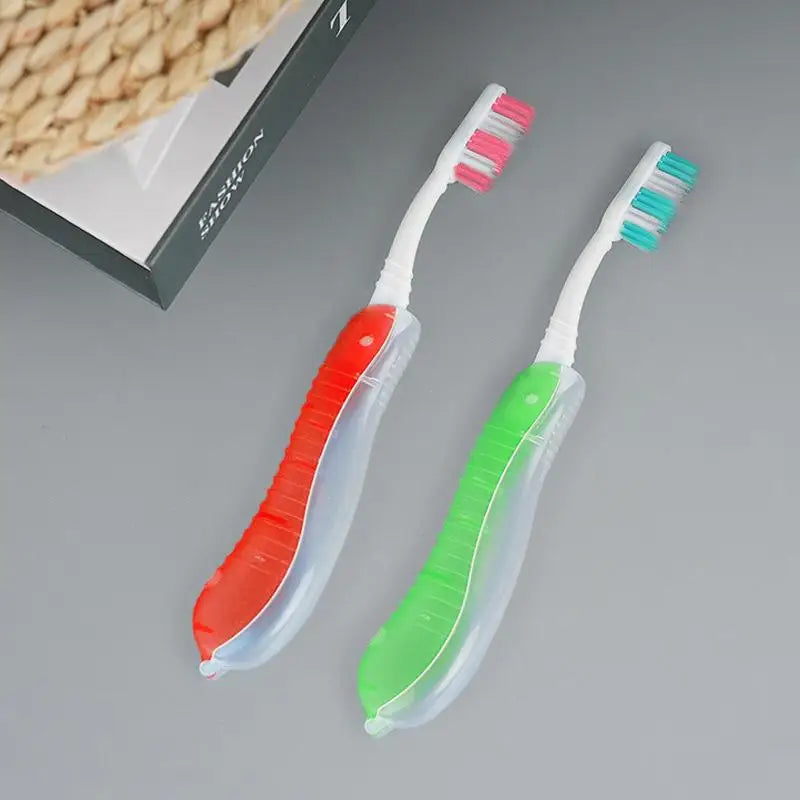 For Trip Daily Use Women Men Travel Folding Toothbrush Portable Toothbrush Built In Cover Multi Color Size Collapsable Brush