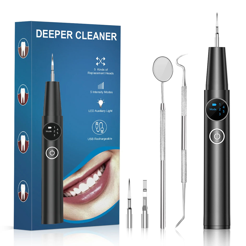 Ultrasonic Scaler Plaque Remover for Teeth Dental Calculus Remover with 5 Modes Teeth Cleaning Kit Sonic Tartar Remover
