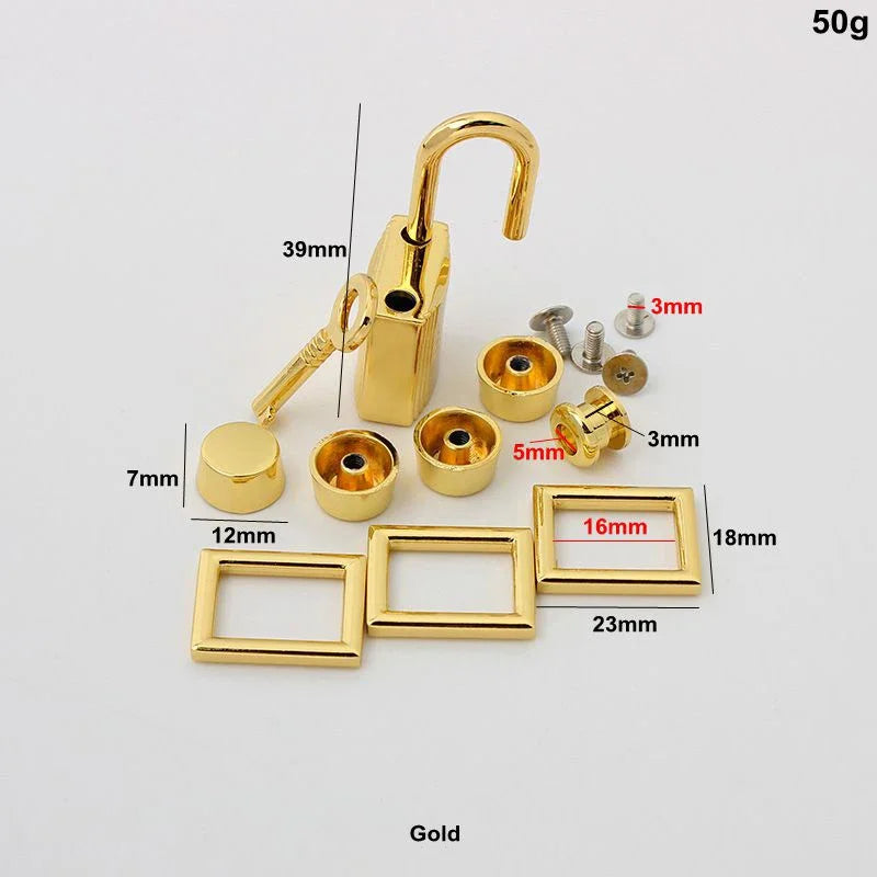Fashion Metal Bag Locks Clasp Bag Lcok Set For Handbags Purse Tote Closures Snap Clasps DIY Craft Hardware Case Bag Accessories