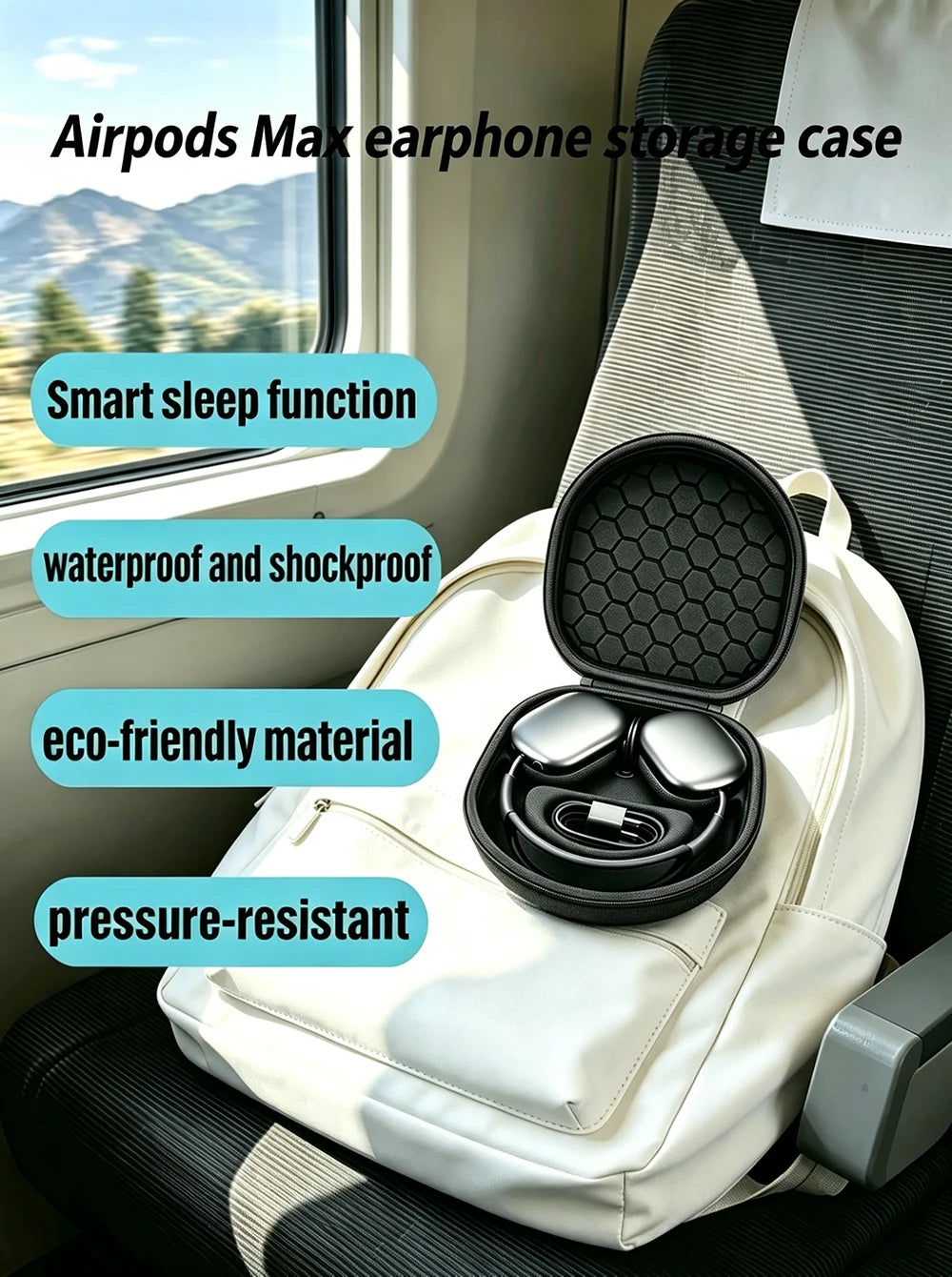Suitable for Apple AirPods Max headphones, automatic sleep and storage bag, portable headphone protective cover