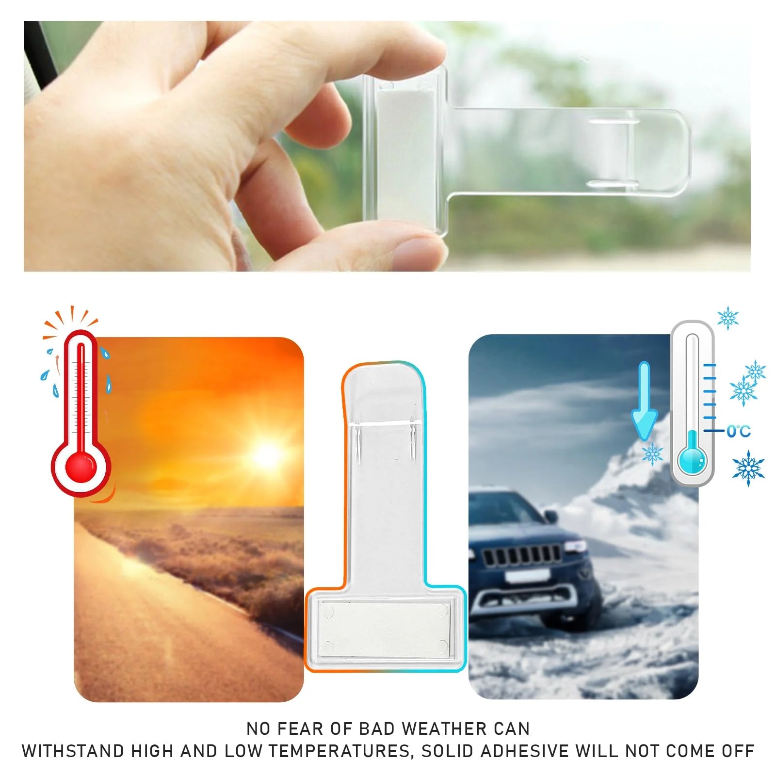 Car Window Fastener Stickers Plastic Ticket Holder Transparent Temporary Parking Business Card Holder Car Interior Accessories