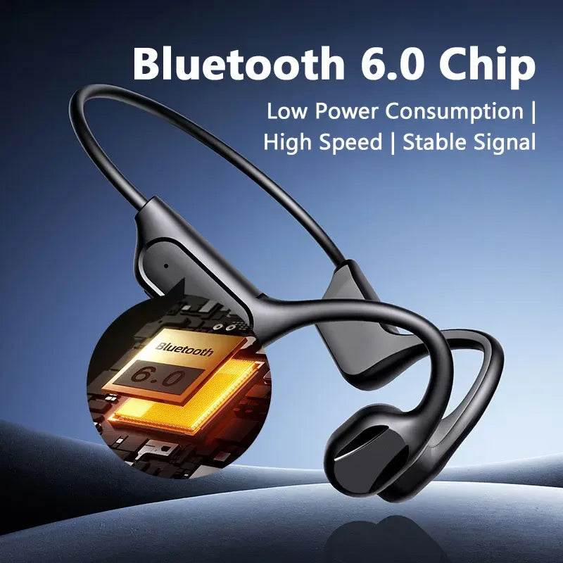 NEW IPX8 Sports Bone Conduction Bluetooth Earphones HiFi Sound Bluetooth 6.0 Wireless Headest with Mic for Swimming Running