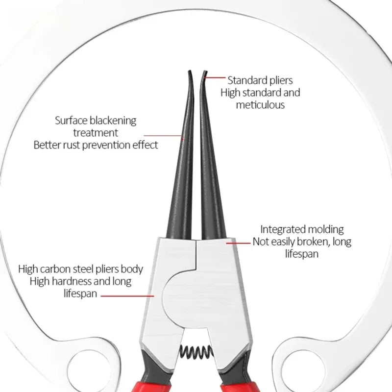 5-In Circlip Pliers Needle Nose Pliers Retaining Ring Pliers for Removing Installing Puller Locking Rings Shafts