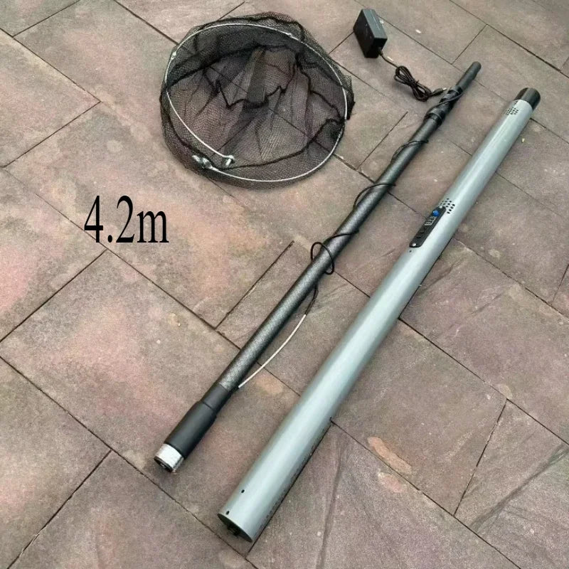 4.2m 9000W Foldable Hand Tool: Ultra-Light Aluminum Alloy Electric Automatic Telescopic Fishing Net