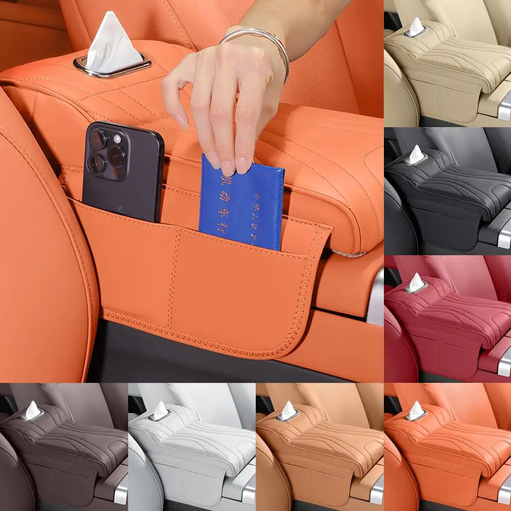 NEW Car Armrest Box Booster Pad Universal for Most Cars, Memory Foam Car Arm Rest Padded Cover with Pocket Car Interior