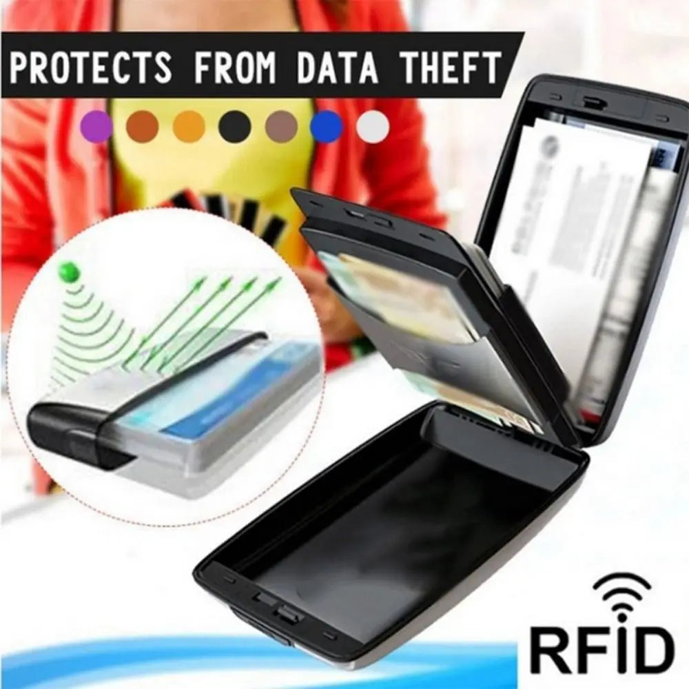 Large Capacity Credit Cards Holder Card Case Anti-Theft Passport Wallet Lightweight Aluminum Alloy RFID Blocking Wallet