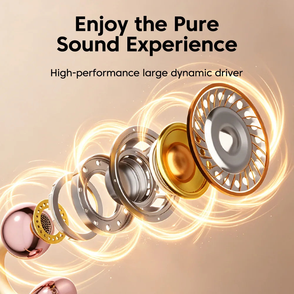 3.5MM/Type C Wired Headphones With Microphone HiFi Sound Ear Clip Wired Earphones Sports Headsets for iphone 15 16 17 Samsung