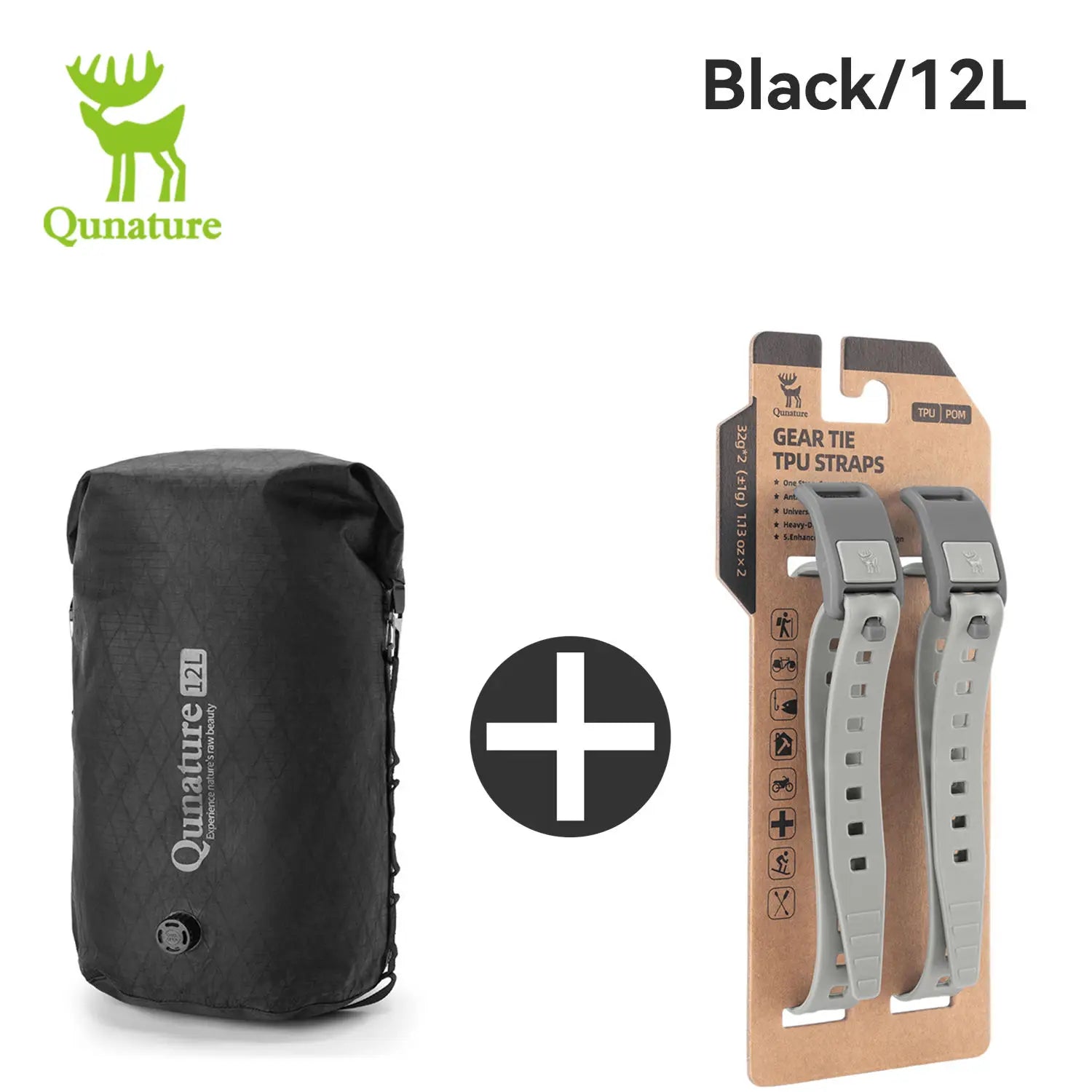 Qunature 2Pcs/set Bikepacking Fully Waterproof Compression Bag Hiking Lightweight Bicycle Gear for Road Mountain Bike Travel 12L