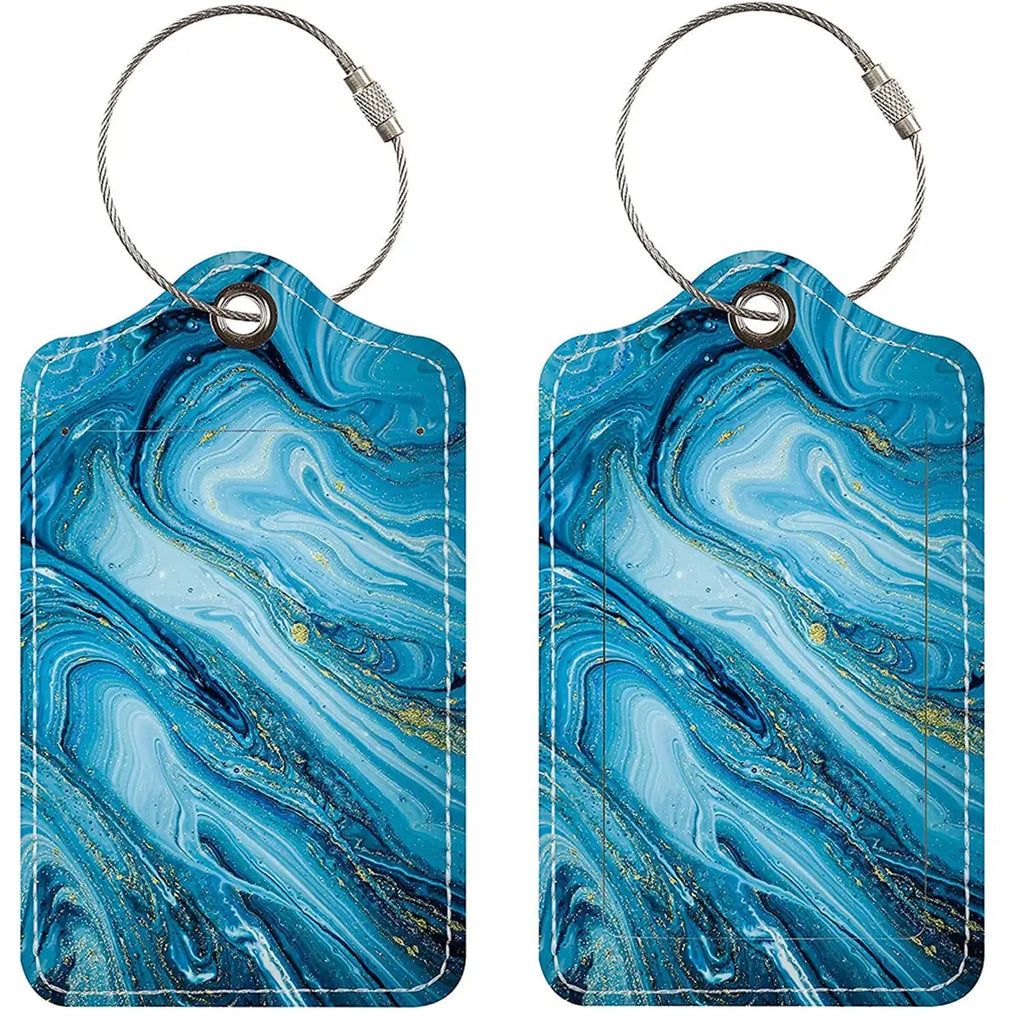 Women Men PU Leather Luggage Tag Suitcase Identifier Label Baggage Boarding Bag Tag Name ID Address Holder Travel Accessorie